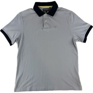 Barbour Mens Polo‎ Shirt Short Sleeve Cotton Blue Size XL